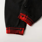 "Family Christmas 2025" Letter Printed Black & Red Plaid Family Matching Black Pajamas