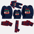 Christmas Family Matching Pajamas-Navy & Red Plaid Pjs Set with Grinch and "Merry Christmas" Print