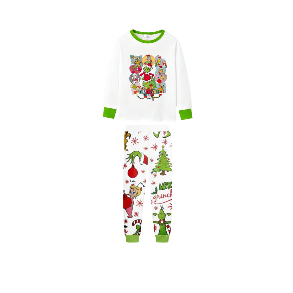 Holiday Family Christmas Pajamas Set With Xmas Character Pattern Print