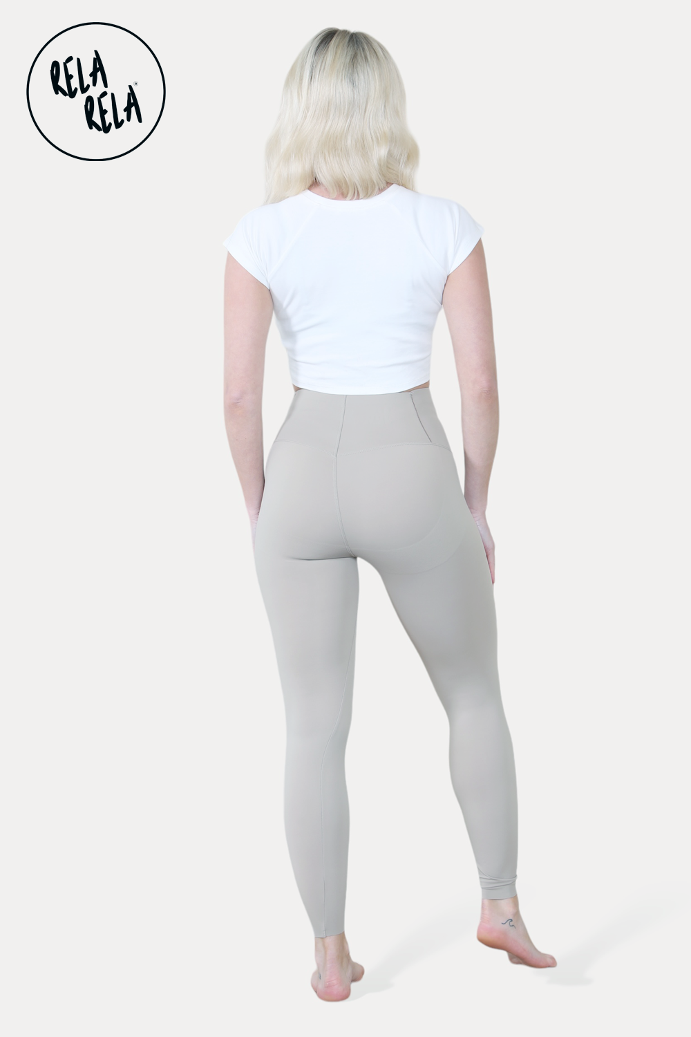 High Waisted Sculpting Leggings in Bleach Grey