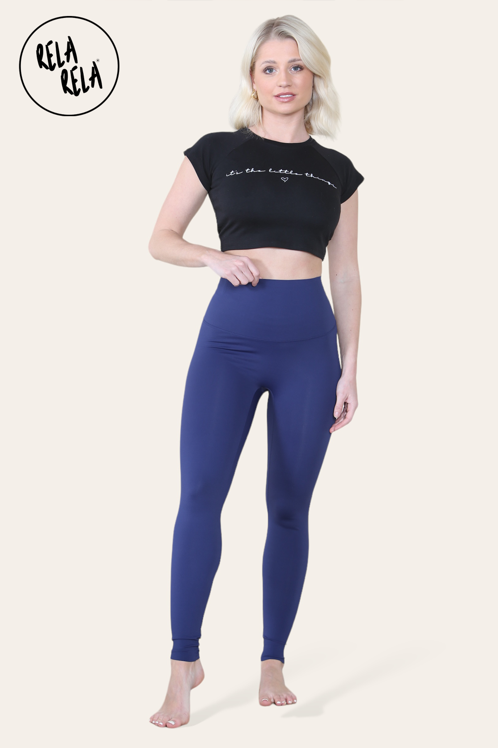 High Waisted Sculpting Leggings in Navy