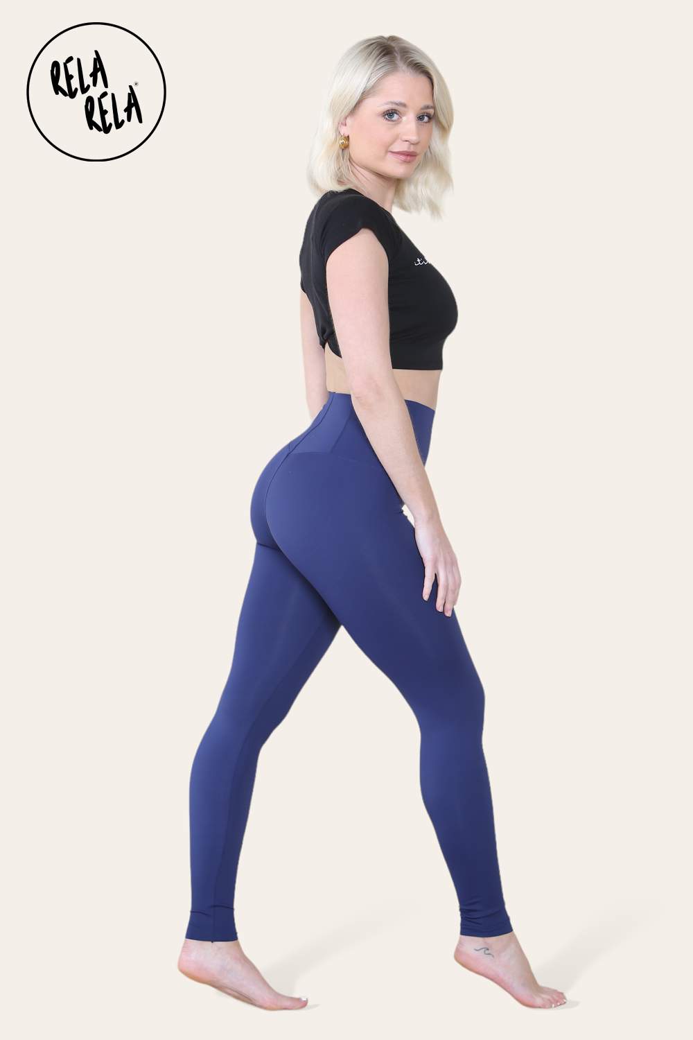 High Waisted Sculpting Leggings in Navy