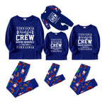 Christmas Family Matching Pajamas-Cozy Blue Pjs Set with "Christmas Crew Making Memories Together"  and Christmas Pattern Print