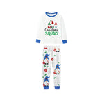 Christmas Holiday Family Blue Pajama Set Featuring Christmas Gnome Pattern