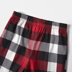 "Family Christmas 2025" Letter Printed Red & Black & Grey & White Plaid Family Matching Pajamas