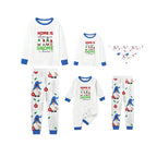 Family Christmas Holiday Blue Pajama Set Including Christmas Gnome Print