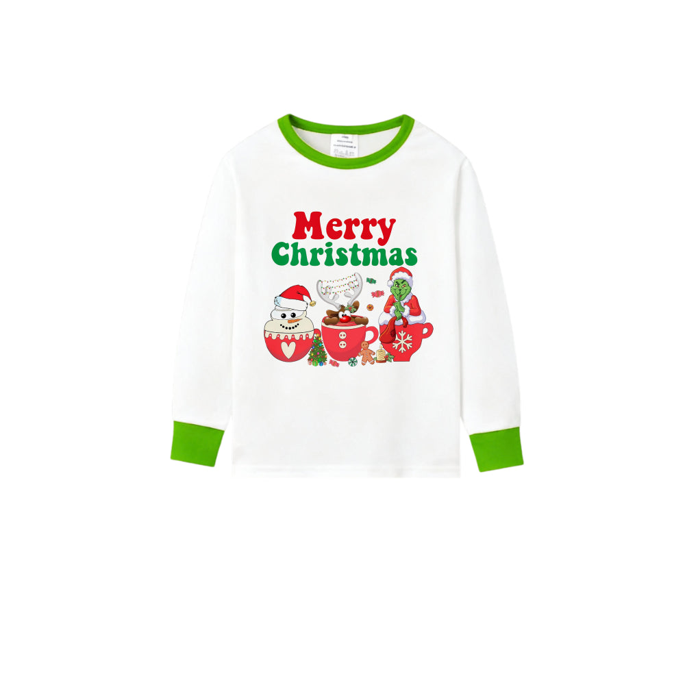 Holiday Family Christmas Pajamas Set With Playful Christmas Character Pattern Print