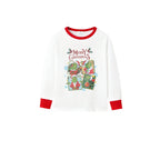 Family Christmas White Pajamas Set With Classic Christmas Character Print