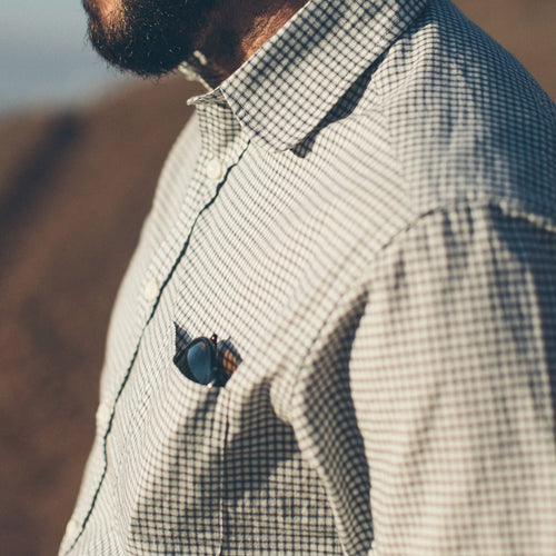 Antique Navy Check Club Collar