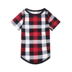 Christmas Make Memories Together 2025 Print Red & Black & Grey & White Plaid Family Matching Pajamas With Dog