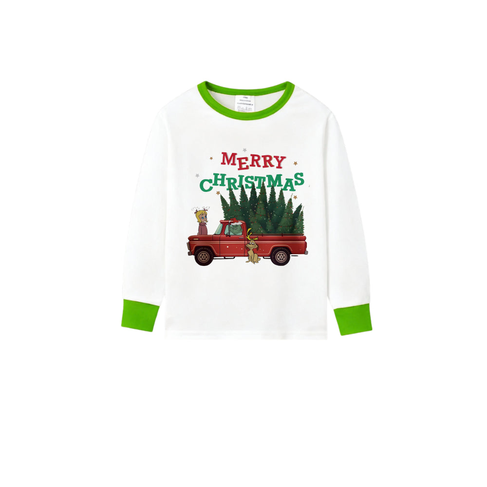 Holiday Family Christmas Pajamas Set With Colorful Christmas Pattern Print