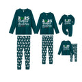 Christmas Family Matching Pajamas-Dark Green&Deer Patterned Pjs Set with Grinch motifs and "2025 Family Christmas" Slogan Print