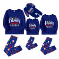 Christmas Family Matching Pajamas-Cozy Blue Pjs Set with "We Are Family Christmas 2025" Artistic Font Print