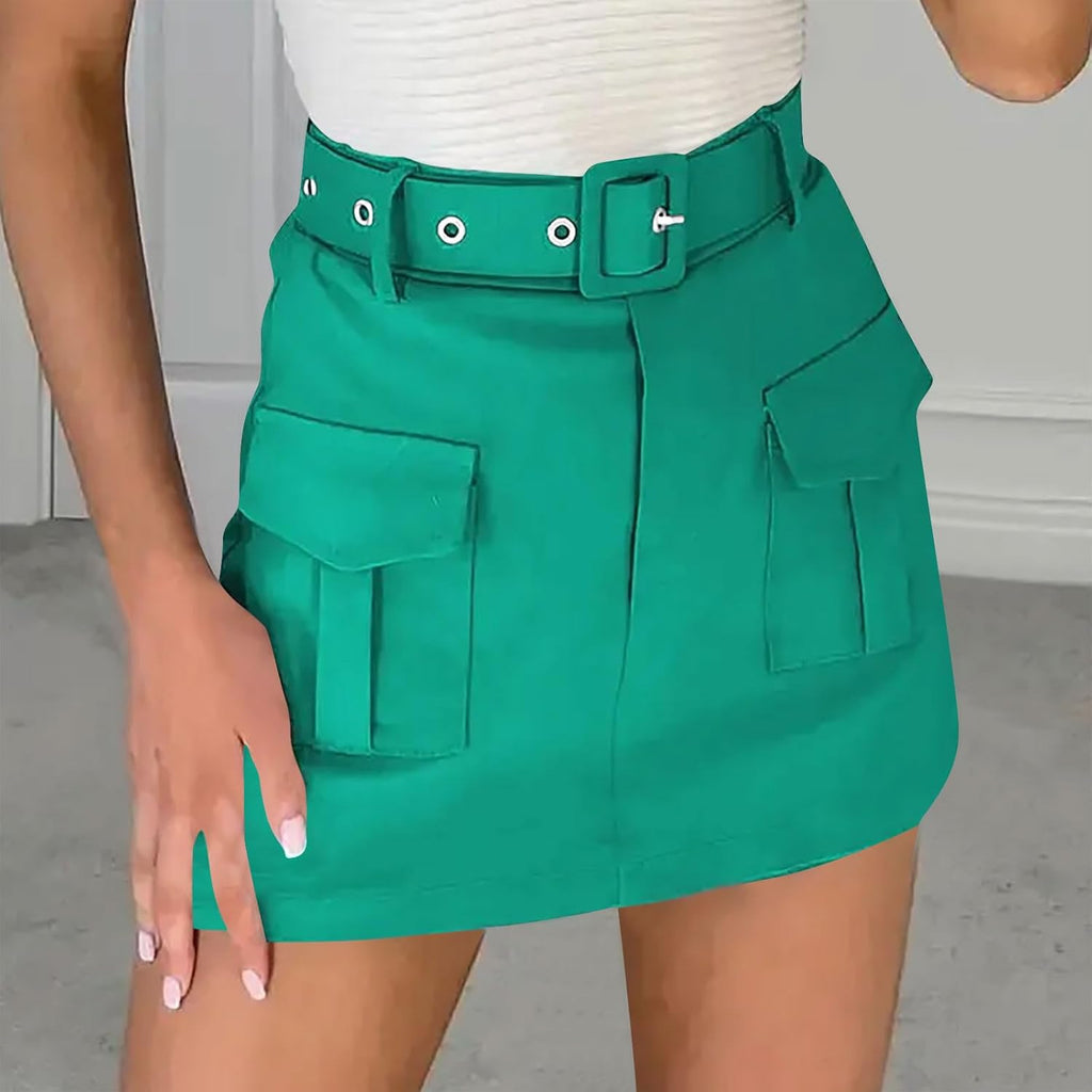 Cargo Skirt for Women 2025 High Waisted Mini Skirts Trendy Y2K Girls Summer Casual Belted Shorts with Pockets