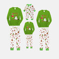 Christmas Family Matching Pajamas-Green Top and Grinch Pants Pjs Set with Grinch and Snowman Cartoon Print