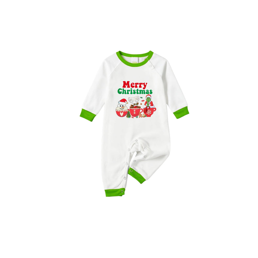 Holiday Family Christmas Pajamas Set With Playful Christmas Character Pattern Print