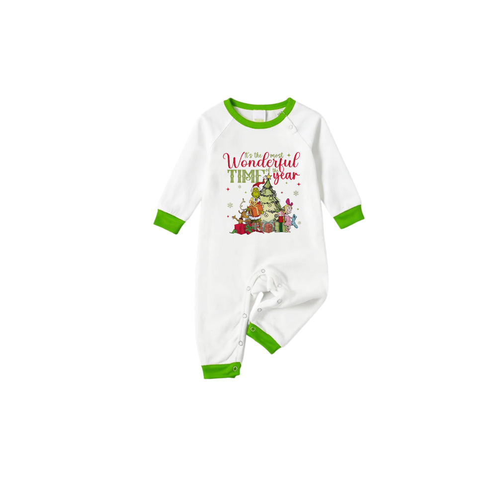 Holiday Family Christmas Pajamas Set With Funny Christmas Character Pattern Print