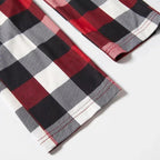 Christmas Tree & "2025 Making Memories Together" Patterned Plaid Sleeve Contrast Tops and Red & Black & White Plaid Pants Family Matching Pajamas Set With Dog Bandana