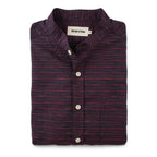 The Bandit in Navy & Red Slub Stripe