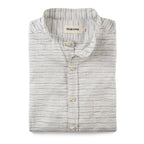 The Bandit in White & Navy Slub Stripe