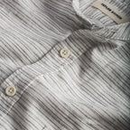 The Bandit in White & Navy Slub Stripe
