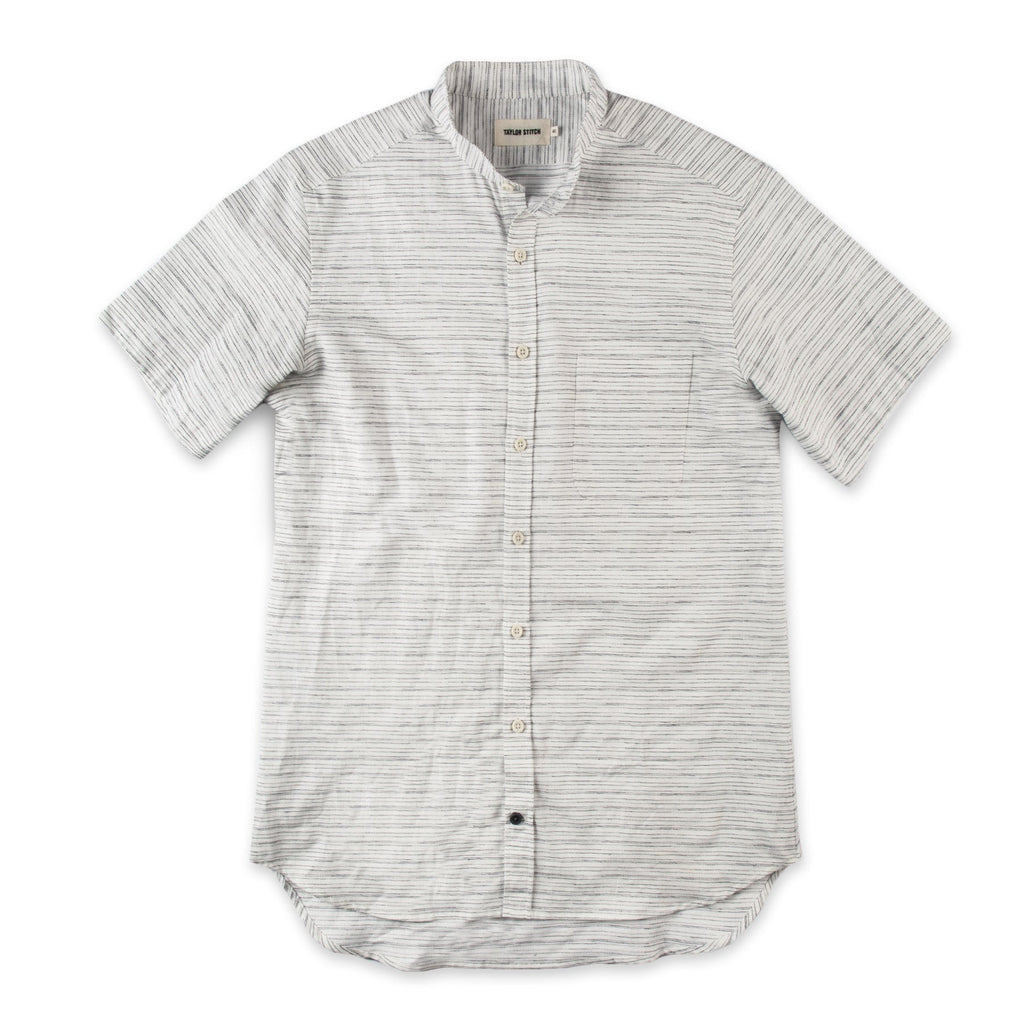 The Bandit in White & Navy Slub Stripe