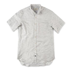 The Bandit in White & Navy Slub Stripe