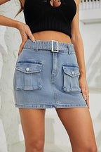 Cargo Skirt for Women 2025 High Waisted Mini Skirts Trendy Y2K Girls Summer Casual Belted Shorts with Pockets