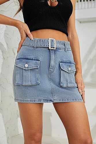Cargo Skirt for Women 2025 High Waisted Mini Skirts Trendy Y2K Girls Summer Casual Belted Shorts with Pockets