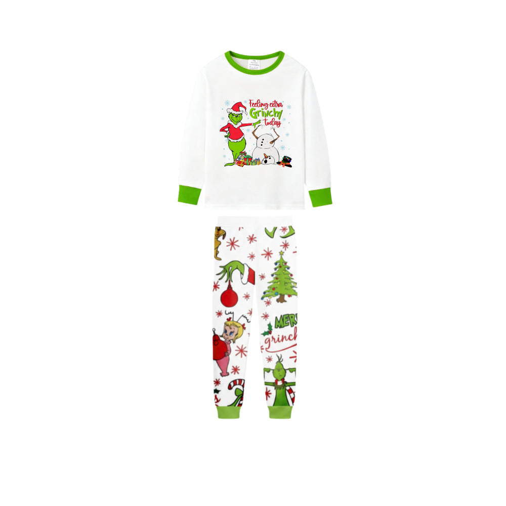 Holiday Family Christmas Pajamas Set With Playful Xmas Character Pattern Design