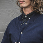 The Bomber in Indigo Fleece