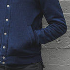 The Bomber in Indigo Fleece