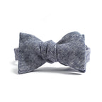 Navy Linen Chambray Bow Tie
