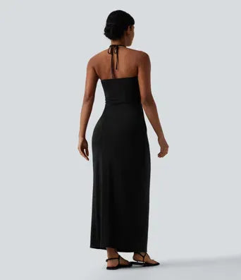 2026🔥 Halter Tie Back Maxi Dress with Pockets