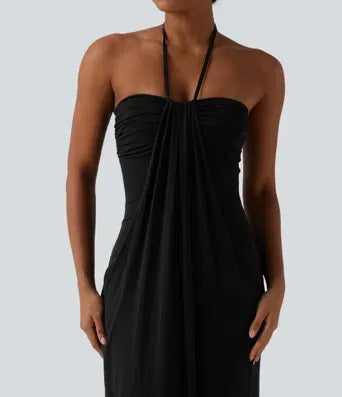 2026🔥 Halter Tie Back Maxi Dress with Pockets