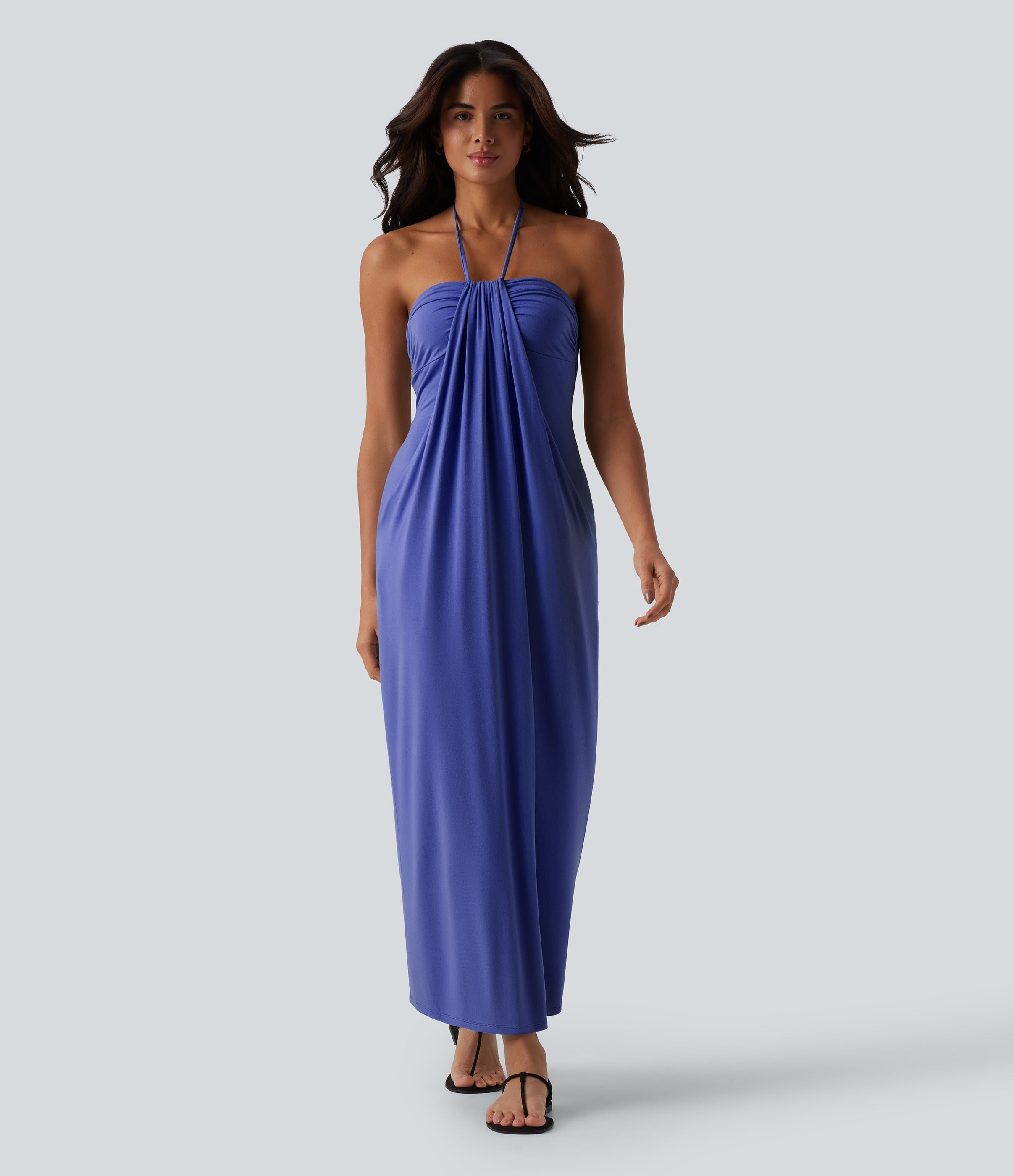 2026🔥 Halter Tie Back Maxi Dress with Pockets
