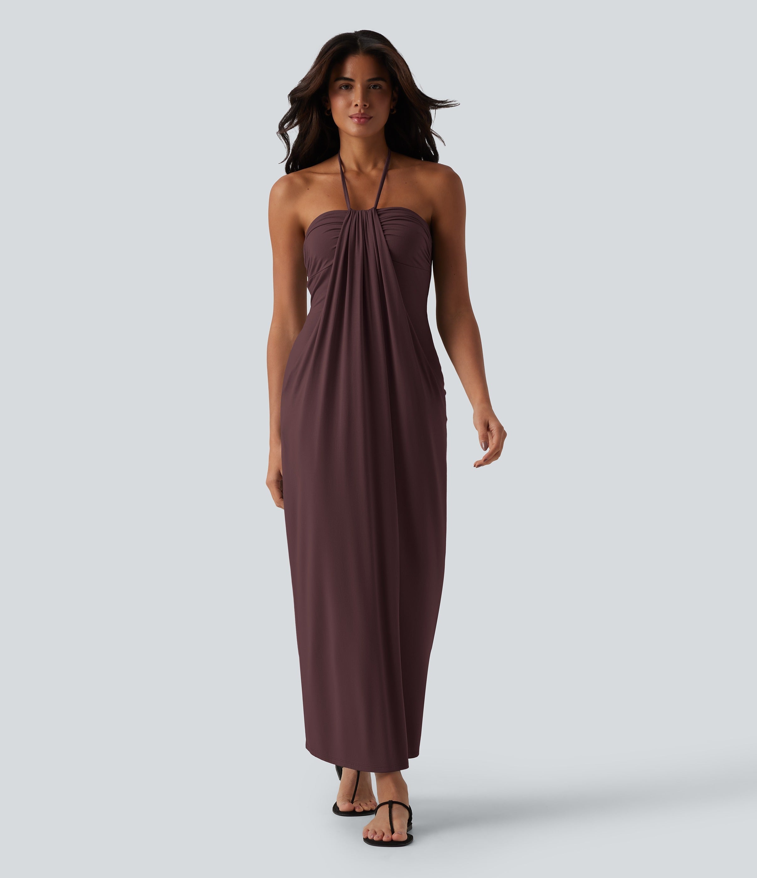 2026🔥 Halter Tie Back Maxi Dress with Pockets