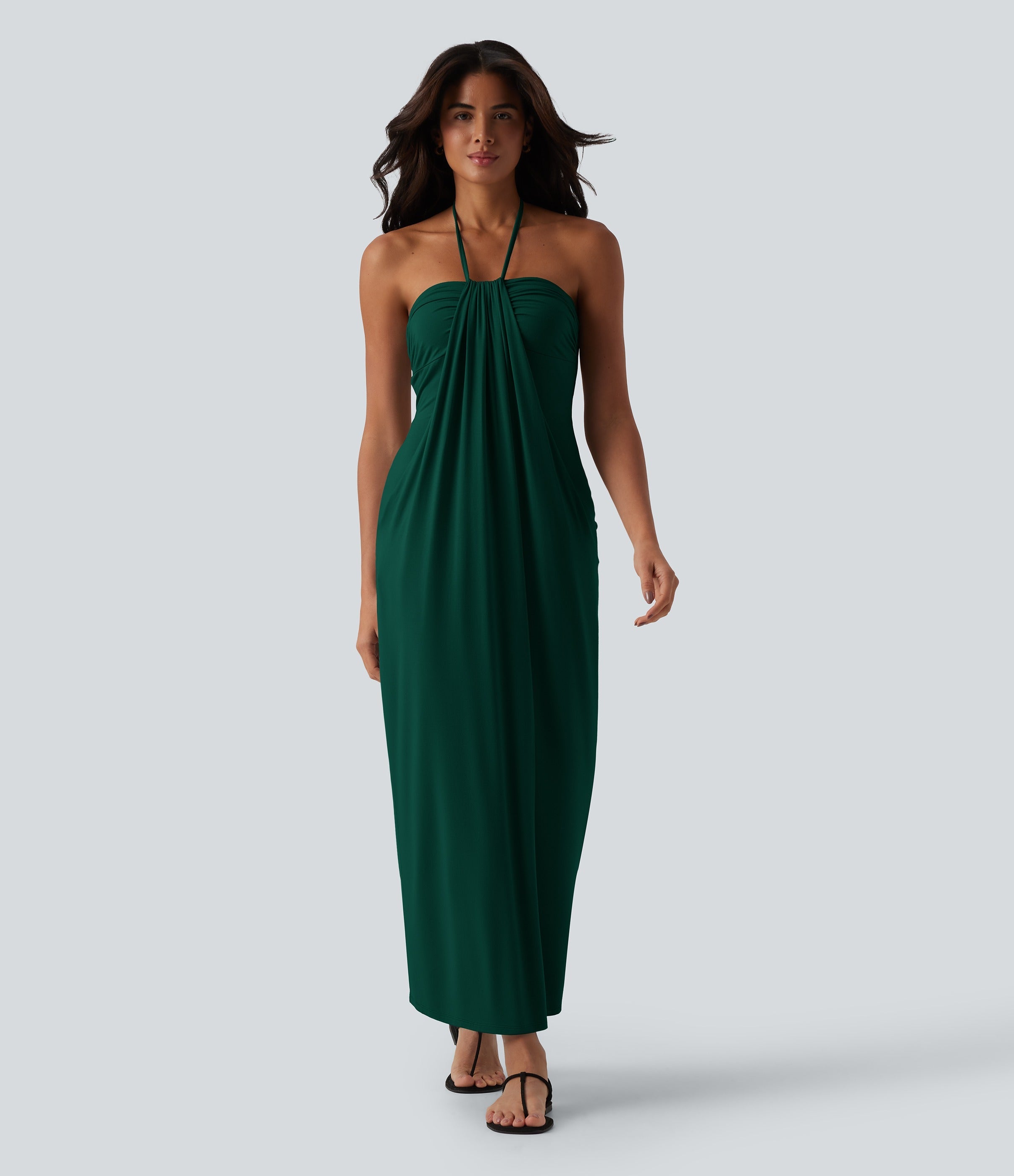 2026🔥 Halter Tie Back Maxi Dress with Pockets