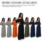 2pcs/Set Women's Minimalist Basic Daily Wear Going Out Sport Comfortable Off Shoulder T-Shirt And Wide Leg Pants Two Pieces Outfits