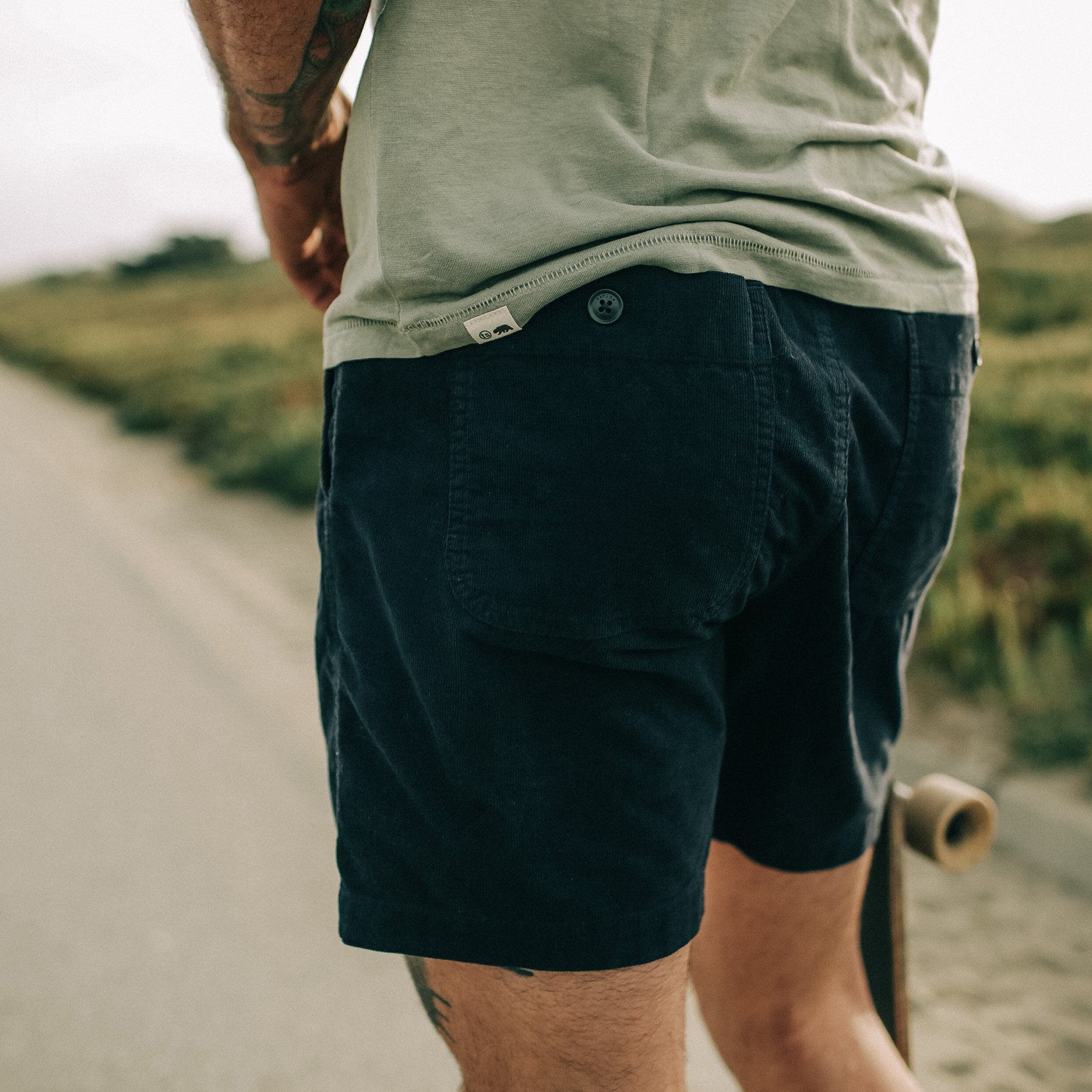 The Apres Short in Dark Navy Pinwale