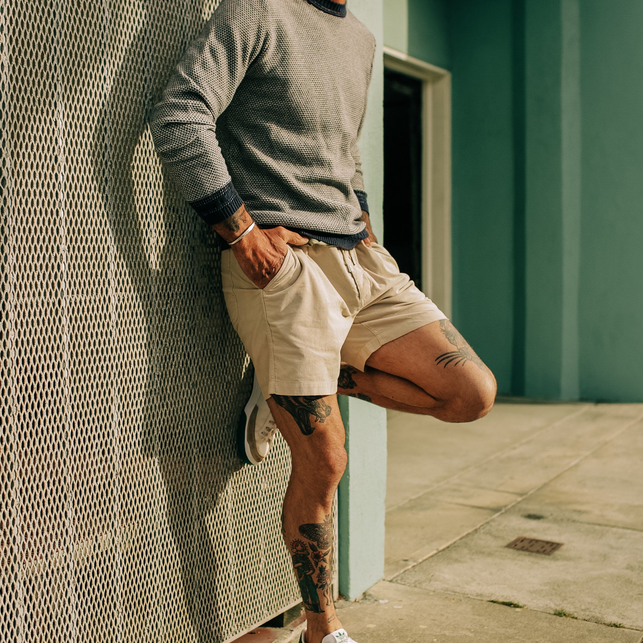 The Apres Short in Natural Pinwale