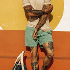 The Apres Short in Ocean Pinwale
