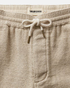 The Apres Short in Heather Oat Crepe