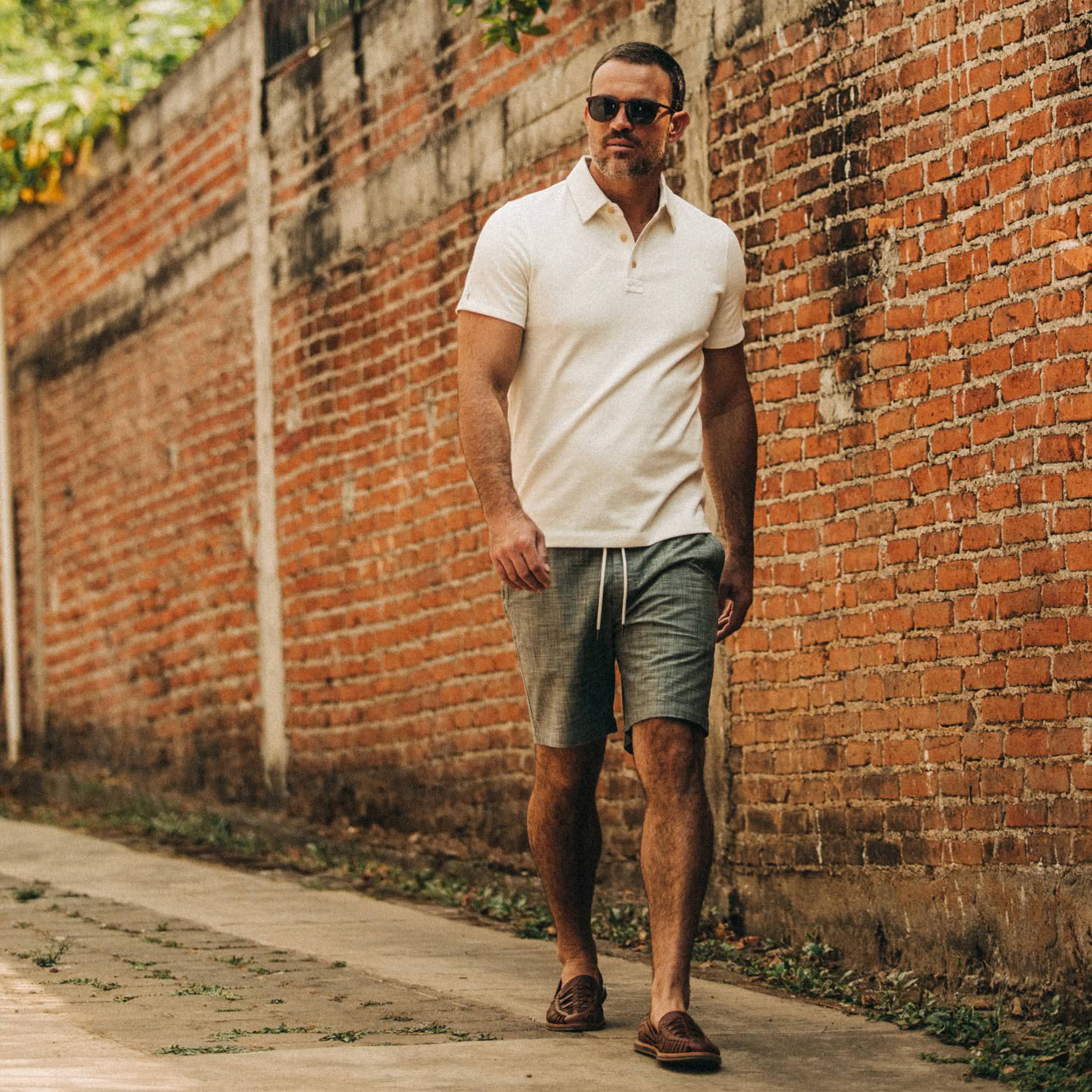 The Apres Short in Olive Pin Dot