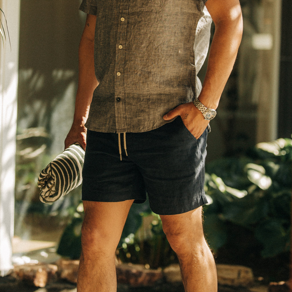 The Apres Short in Navy Hemp