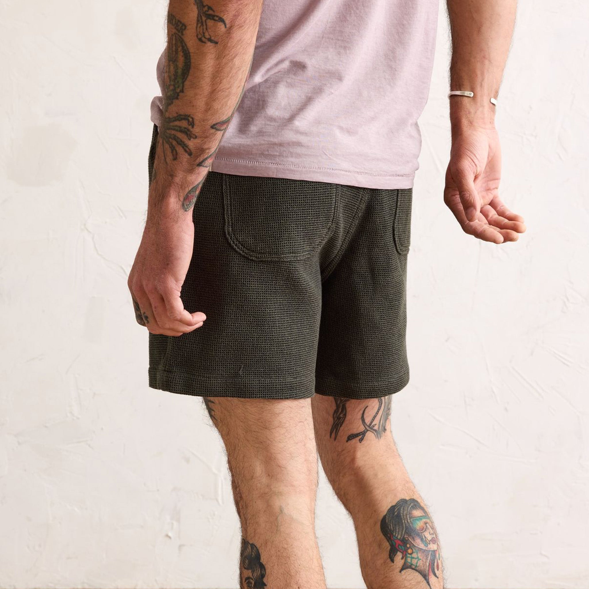The Apres Short in Army Waffle