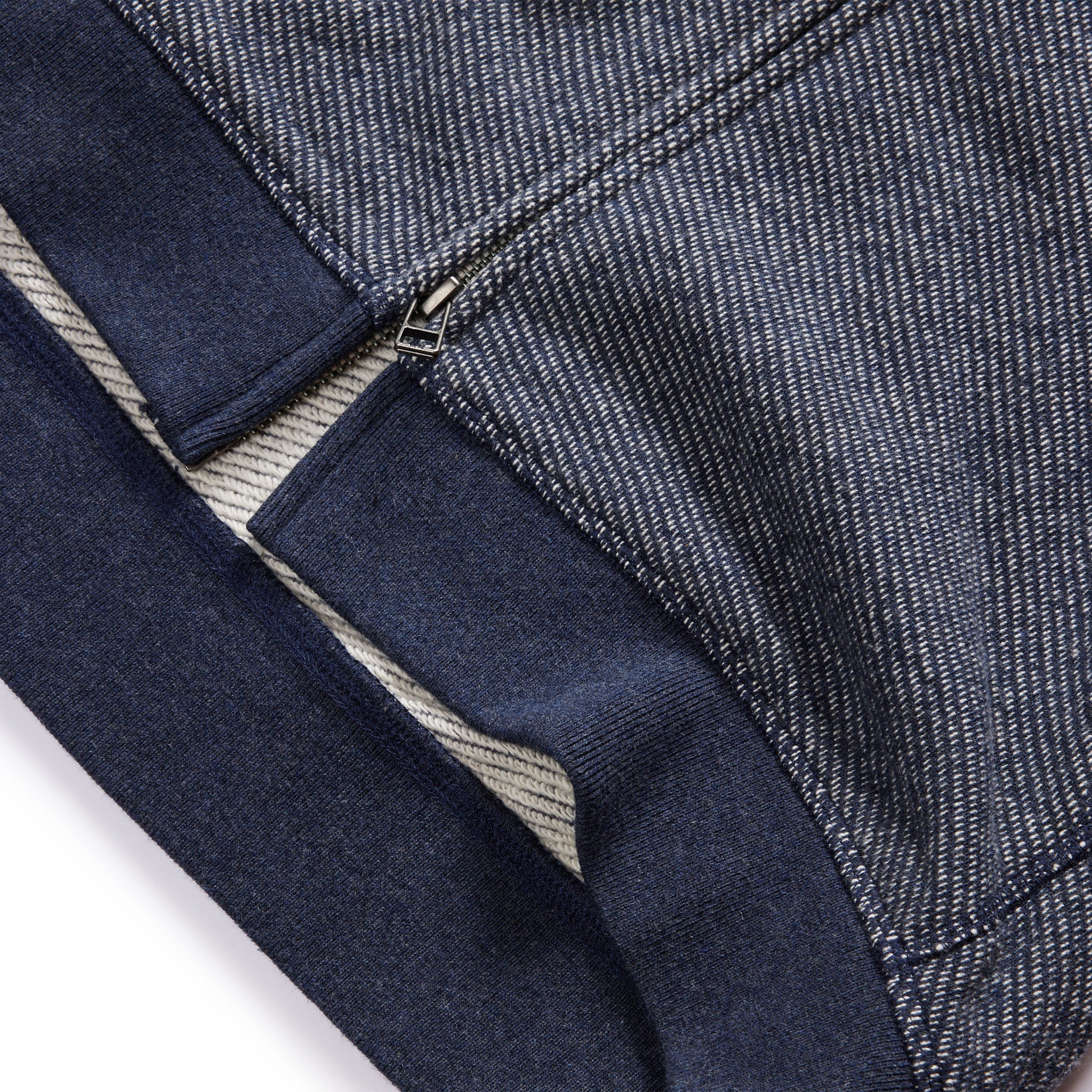 The Apres Zip Hoodie in Heather Navy Terry
