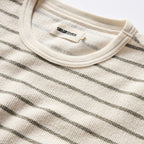 The Adams Crew in Cilantro Stripe Reverse Terry