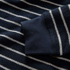 The Adams Crew in Dark Navy Stripe Reverse Terry