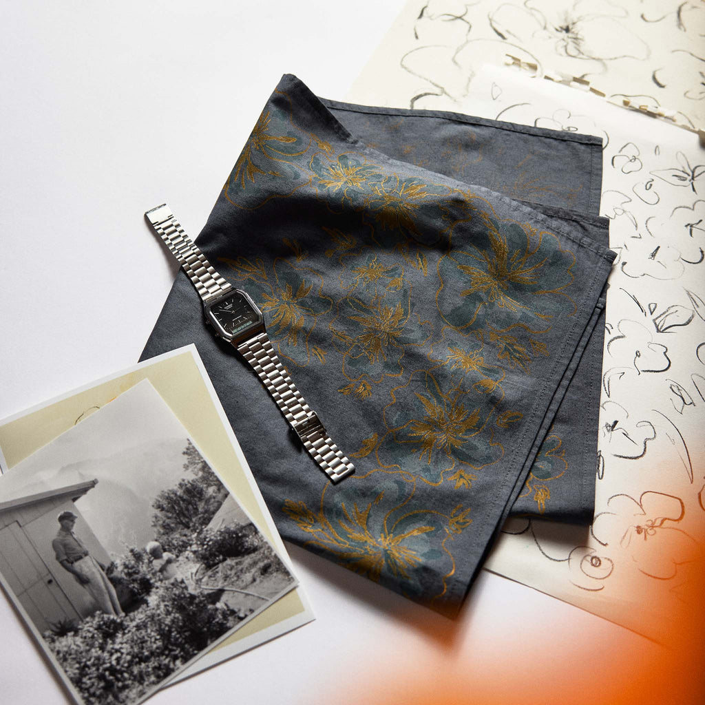 The Bandana in Dark Blue Floral